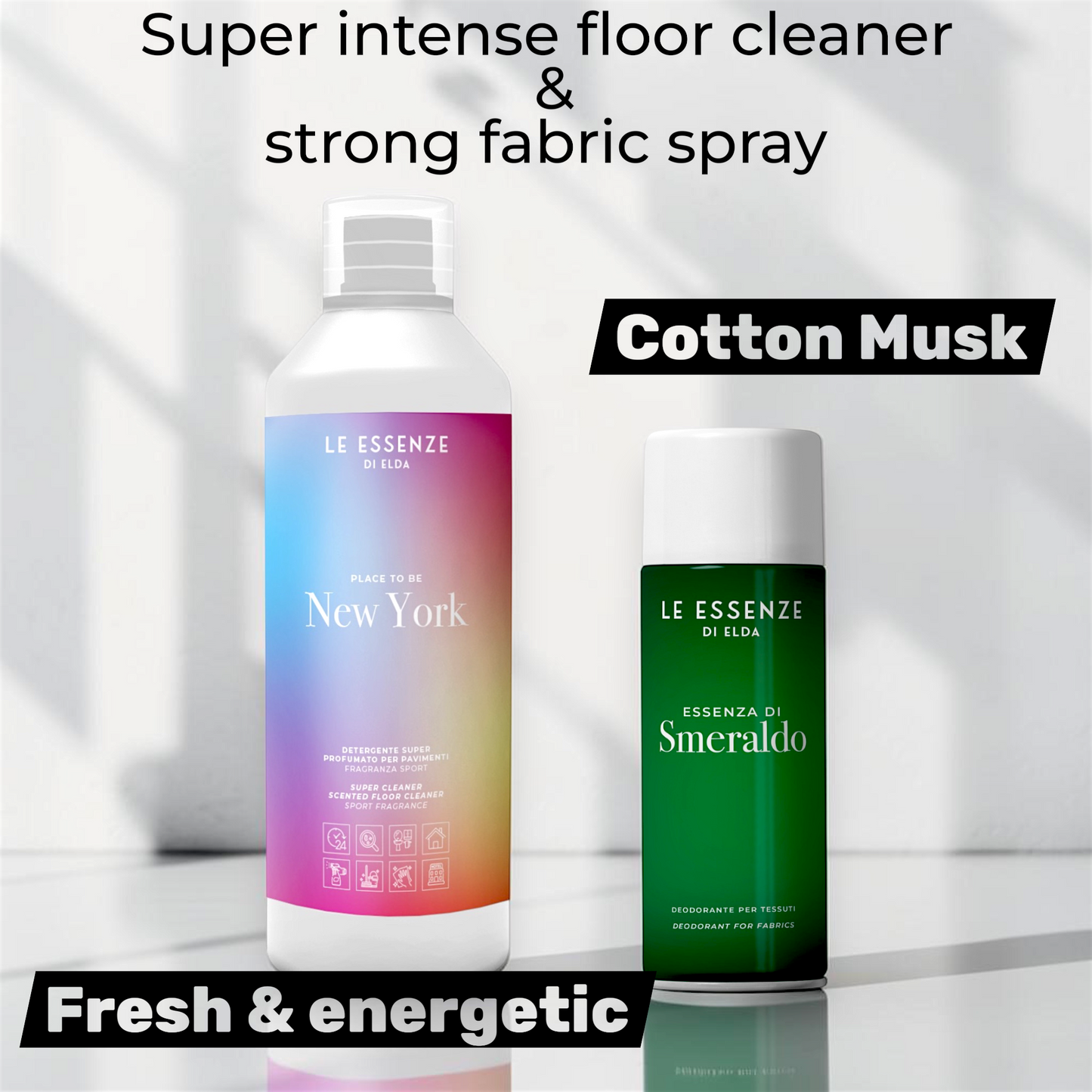 Super intense floor cleaner and fabric freshener spray DUO