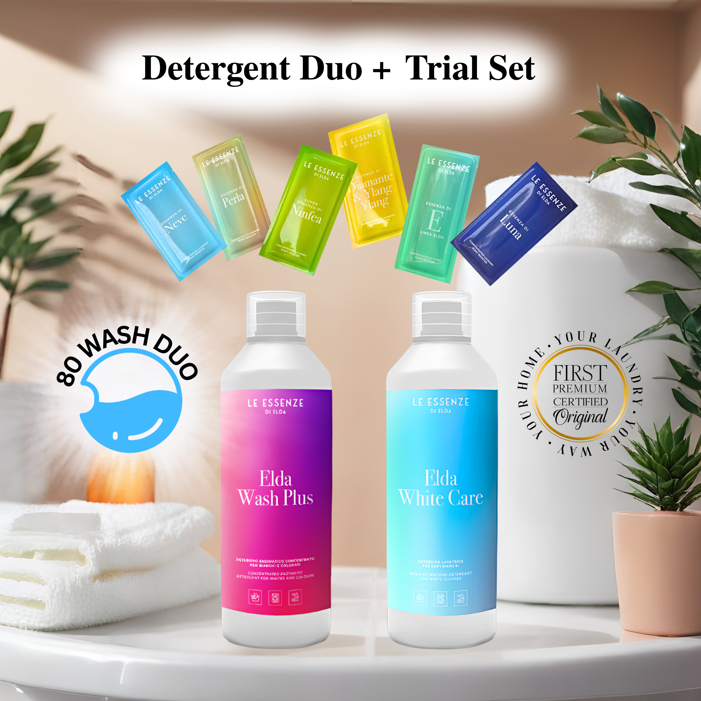 Detergent DUO - 80 Wash Duo + 6pk  trial set